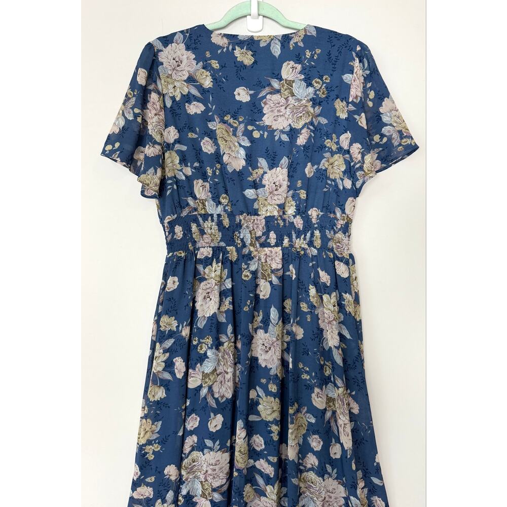 Baltic Born Birdie Maxi Dress Blue Blush Floral Large Wedding Guest Photoshoot - Picture 11 of 14